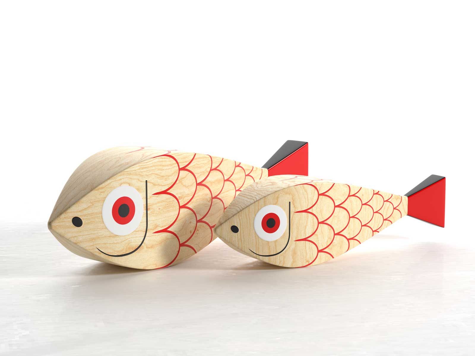 Girard® Wooden Fish, Set of 2 Stardust Modern