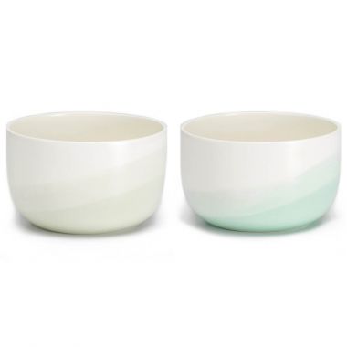 Raw-Edges® Sand/Mint 7.75" Herringbone Bowl in Glazed Ceramic by Vitra