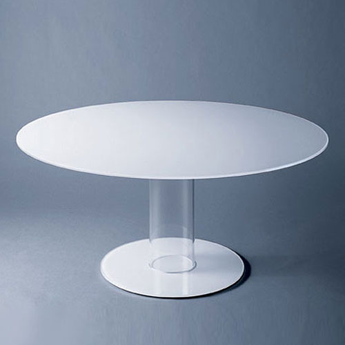 Glas Italia Hub Large Round Glass Dining Table By Piero Lissoni Stardust