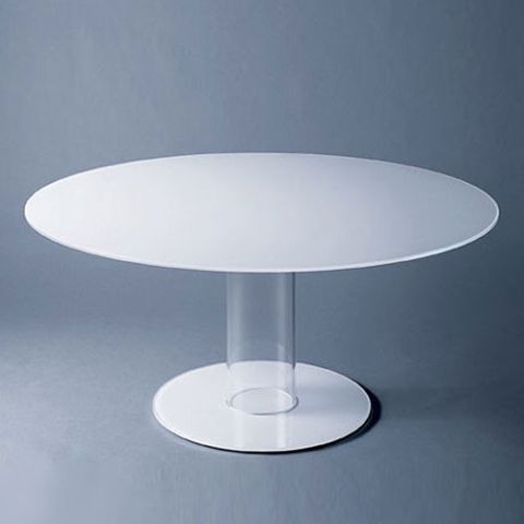 Glas Italia Hub Large Round Glass Dining Table by Piero Lissoni
