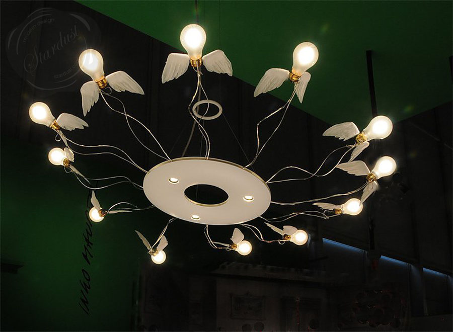 Ingo Maurer Birdie S Ring 12 Light Round Chandelier Stardust Ingo Maurer Birdie S Ring 12 Light Round Chandelier