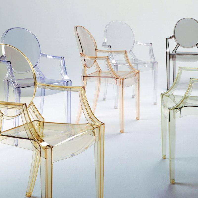 Kartell LOUIS GHOST Modern Clear Dining Armchair by Philippe