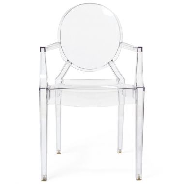 Kartell Louis Ghost Modern Clear Dining Armchair by Philippe Starck (Set of 4)