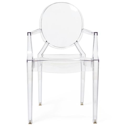 Kartell Louis Ghost Modern Clear Dining Armchair by Philippe Starck (Set of 4)