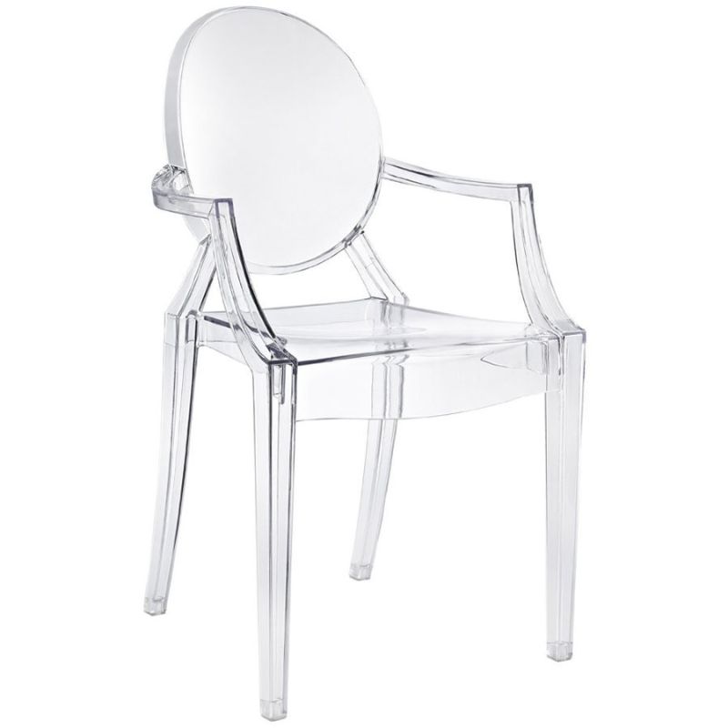Kartell LOUIS GHOST Modern Clear Dining Armchair by Philippe