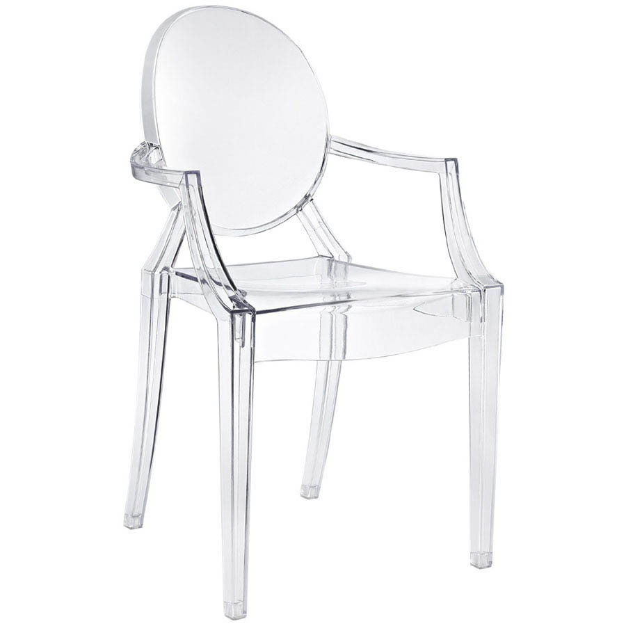Set of 2 Plata Import PC-448-2-SM Poycarbonate Smoke Ghost Side Chair Single