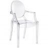 Kartell Louis Ghost Modern Clear Dining Armchair by Philippe Starck