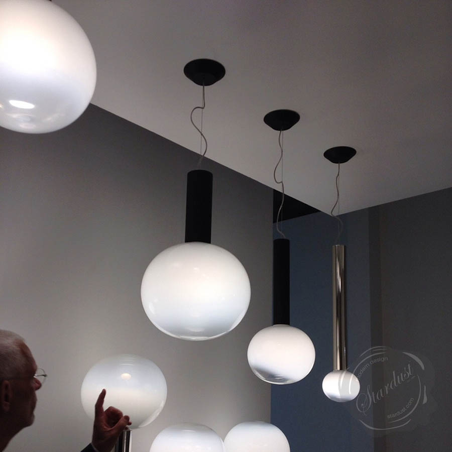 laguna modern hanging glass pendant lamp shade by artemide