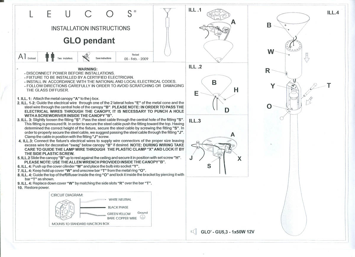 Leucos GLO' Pendant Lamp Stardust view Leucos GLO' installation instructions · > - Leucos GLO' Pendant Lamp Stardust