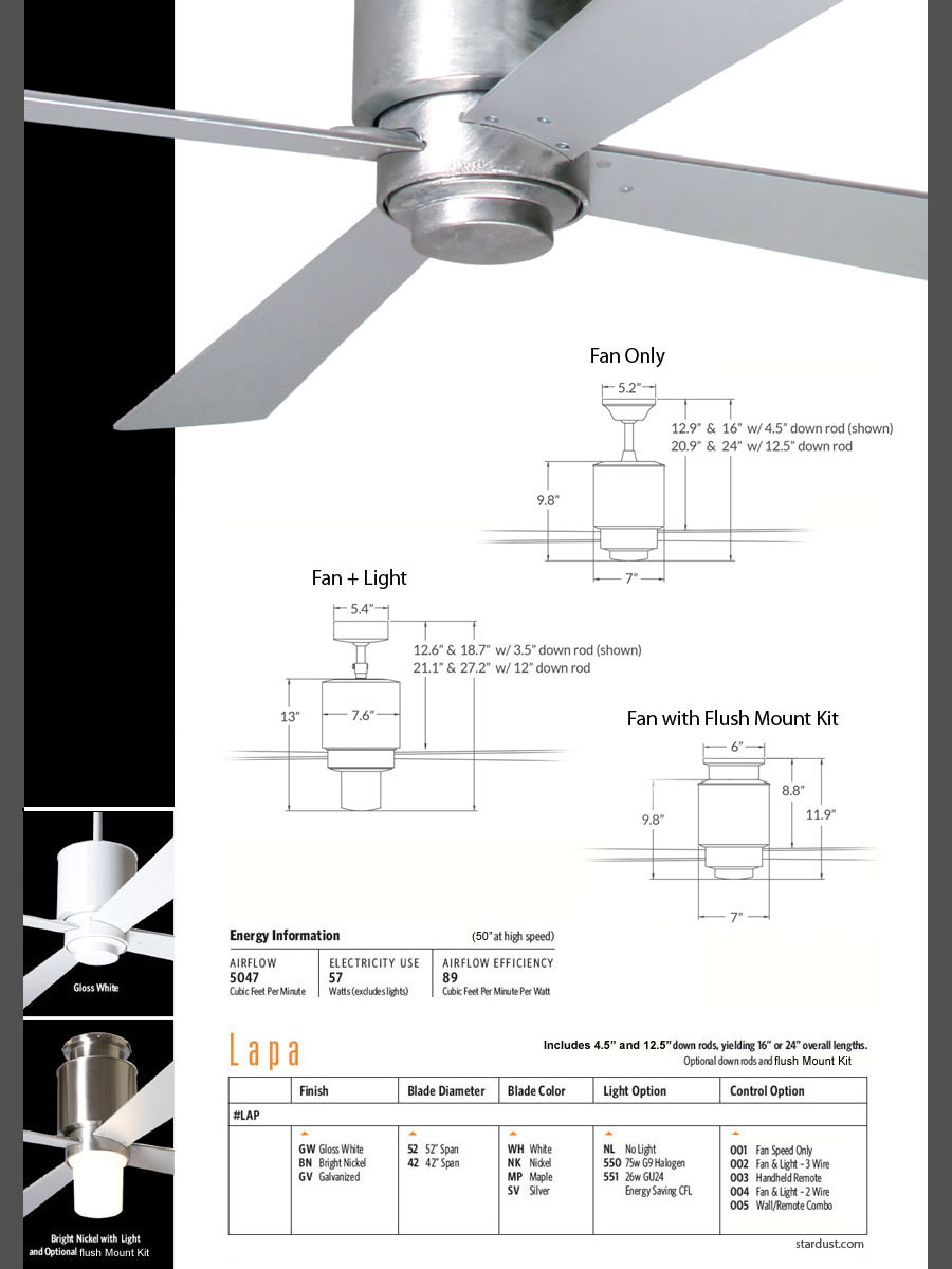 Lapa Ceiling Fan By Modern Fan Company Stardust