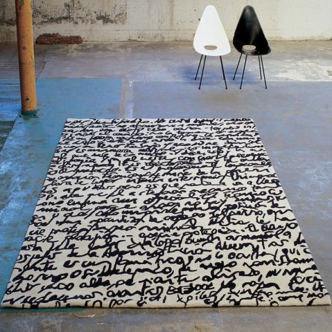 Nanimarquina Black on White Manuscrit Rug