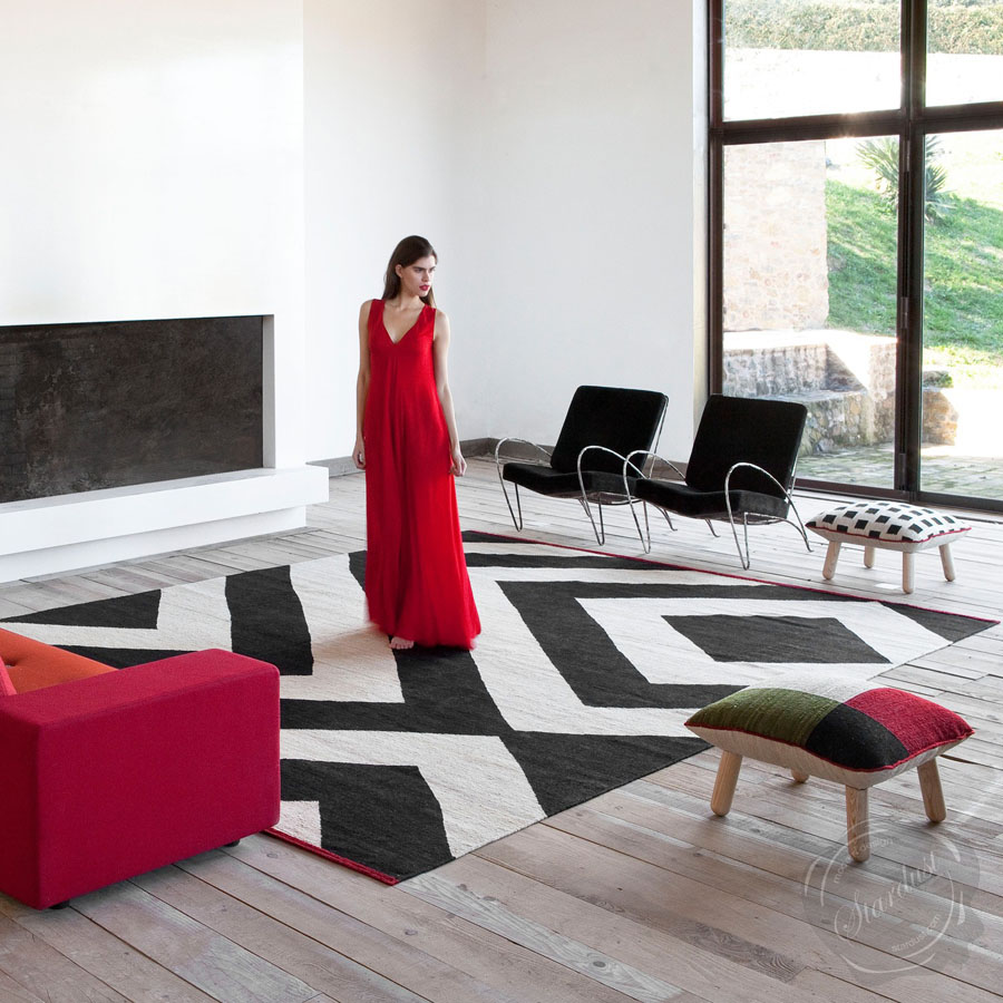 Melange Zoom Rug In Cream Black By Nanimarquina Nanimarquina Melange Zoom Rug In Cream Black