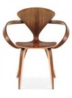 Norman Cherner Armchair Natural Walnut Seat with Solid Walnut Arms