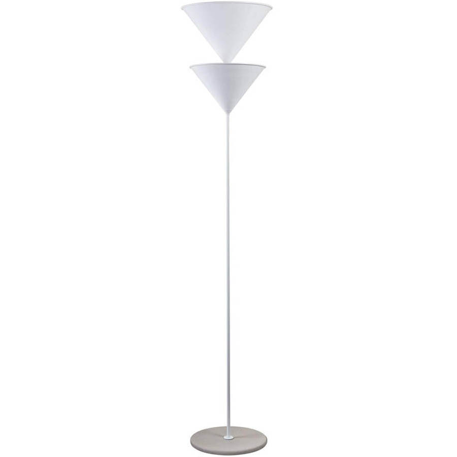 Pascal 345 Italian Double Cone Uplight Floor Lamp By Oluce White