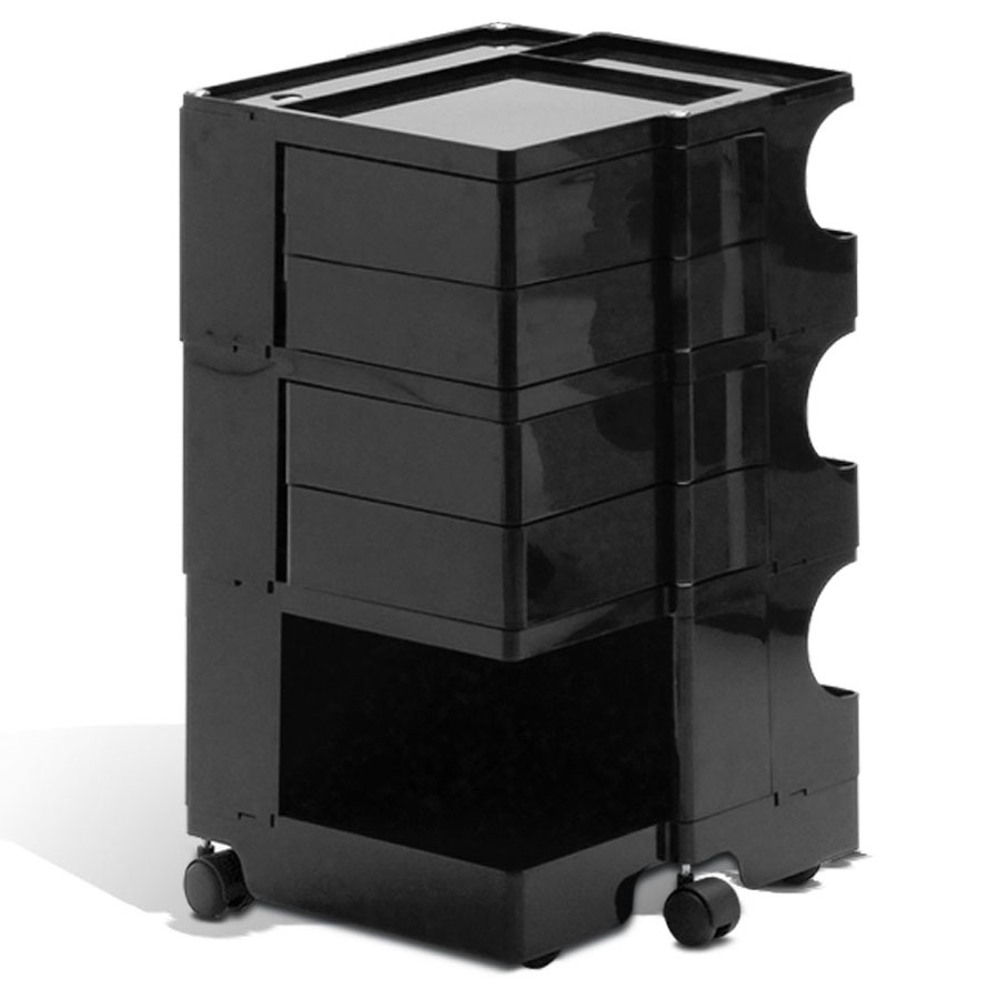 4 Drawer Rolling White Black Plastic Office Cart With Wheels Home Joe Colombo Boby Mobile Office Organizer