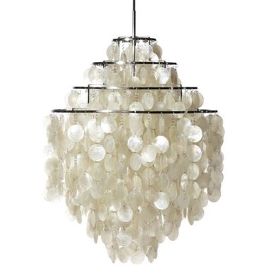 Verner Panton 4-Level FUN 0DM Capiz Shell Pendant Lamp