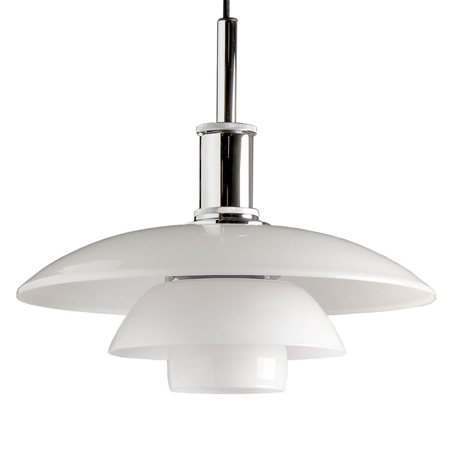 Louis Poulsen Ph 3 2 White Glass Pendant Light By Poul Henningsen Louis Poulsen Ph 3 2 White Glass Pendant Light