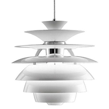 Louis Poulsen PH Snowball White Pendant Light by Poul Henningsen