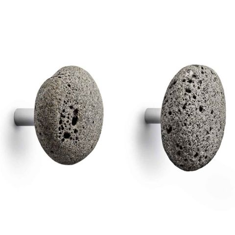 STONE Hooks Modern Wall Mounted Coat Hook Set/2 by Normann Copenhagen