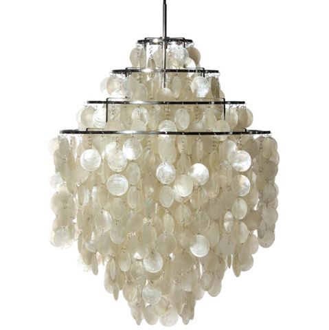 Verner Panton 4-Level FUN 0DM Capiz Shell Pendant Lamp